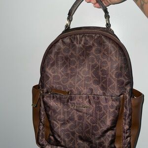 Calvin Klein Monogram Brown Backpack